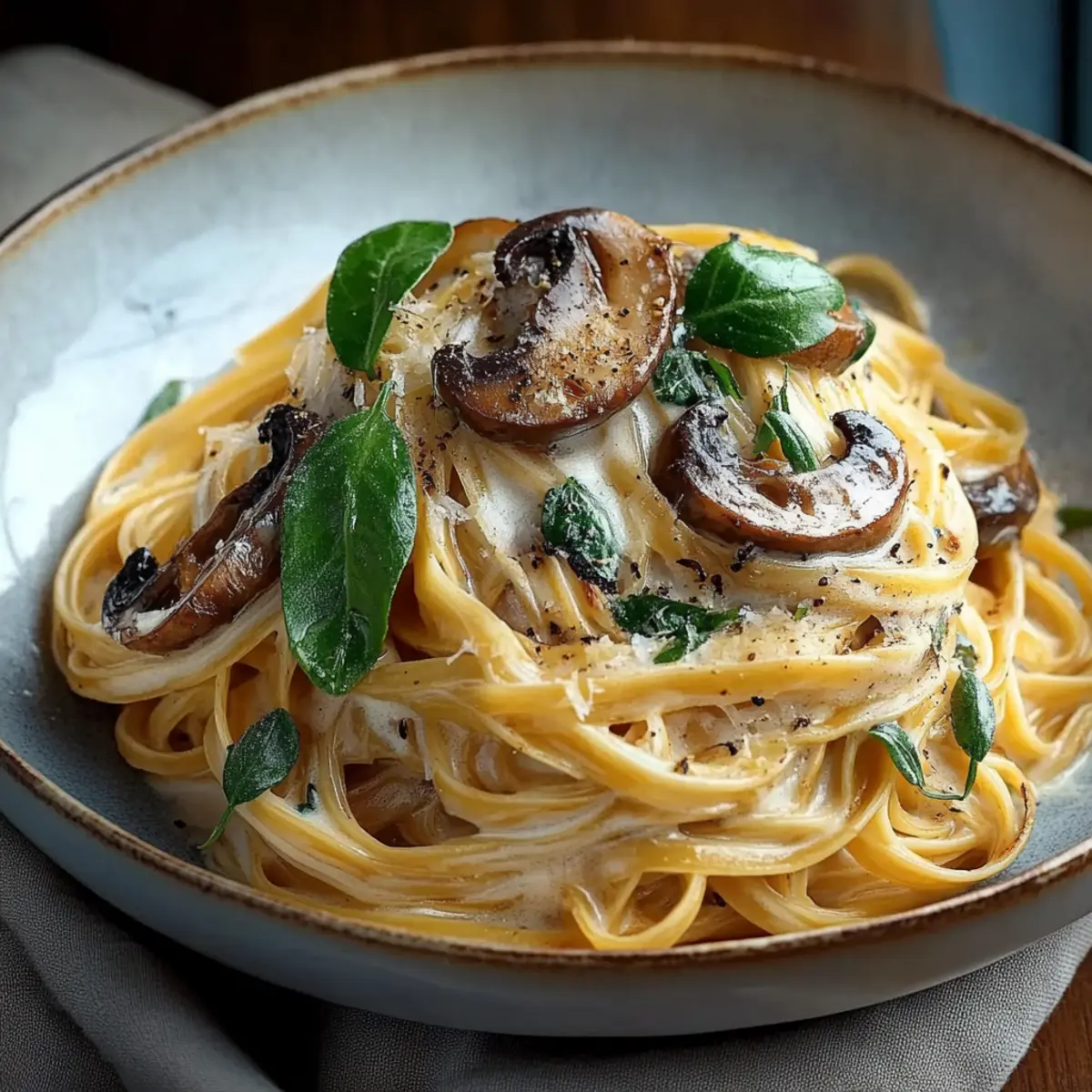 Caramelized Leek and Mushroom Gruyere Pasta