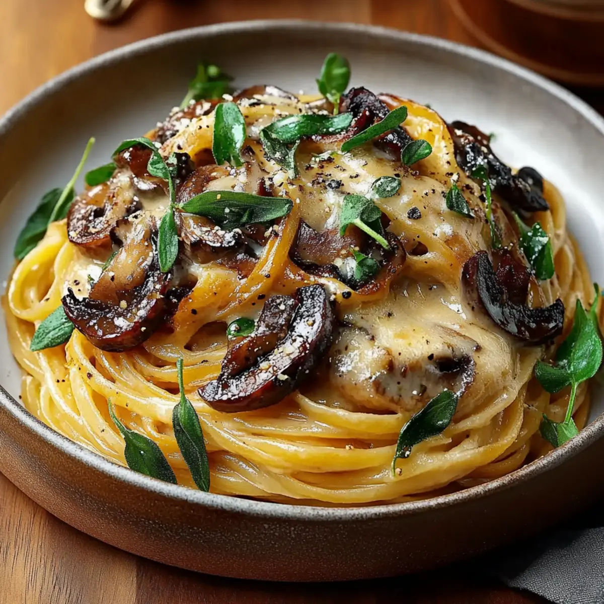 Caramelized Leek and Mushroom Gruyere Pasta