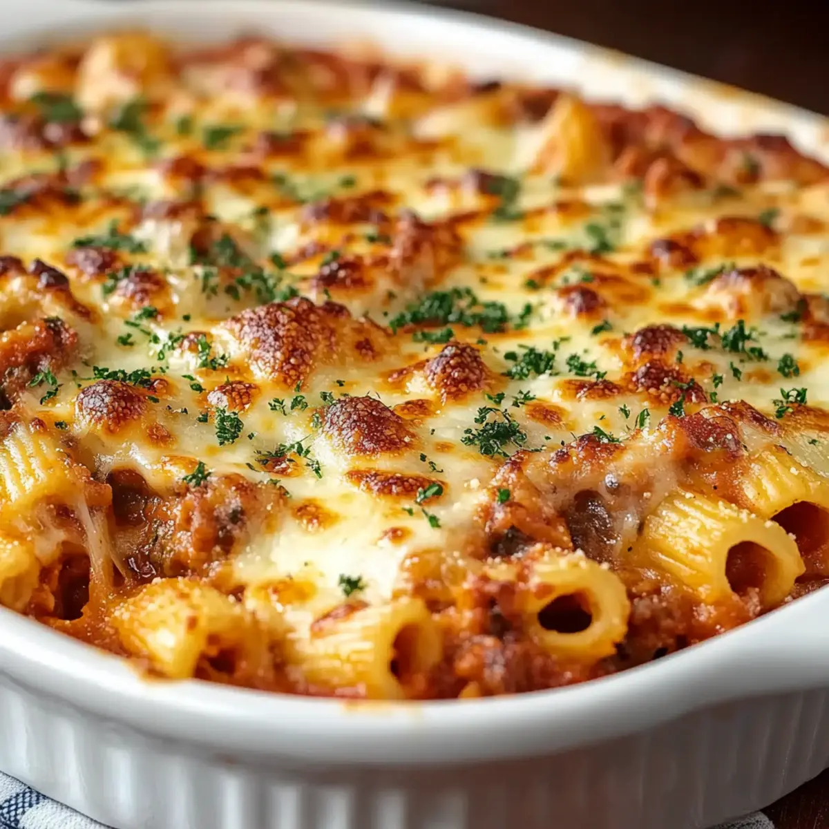 Cheesy Baked Rigatoni Pasta