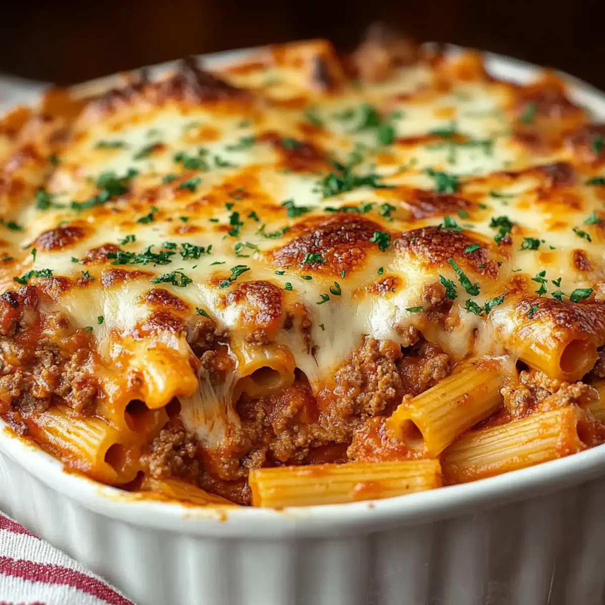 Cheesy Baked Rigatoni Pasta