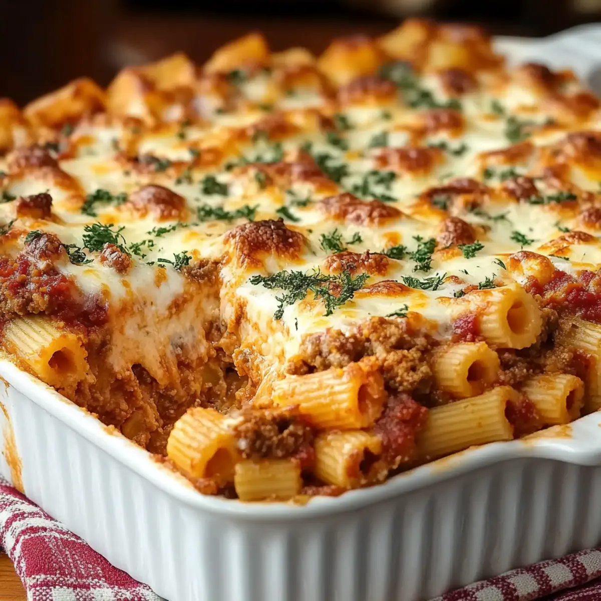 Cheesy Baked Rigatoni Pasta