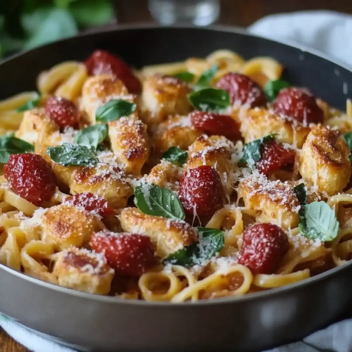 Chicken Apple Sausage One Pan Pasta