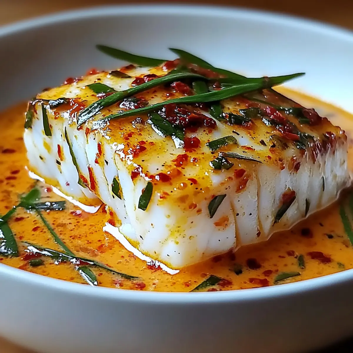 Cod in Roasted Red Pepper Sauce