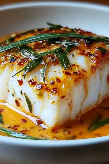 Cod in Roasted Red Pepper Sauce