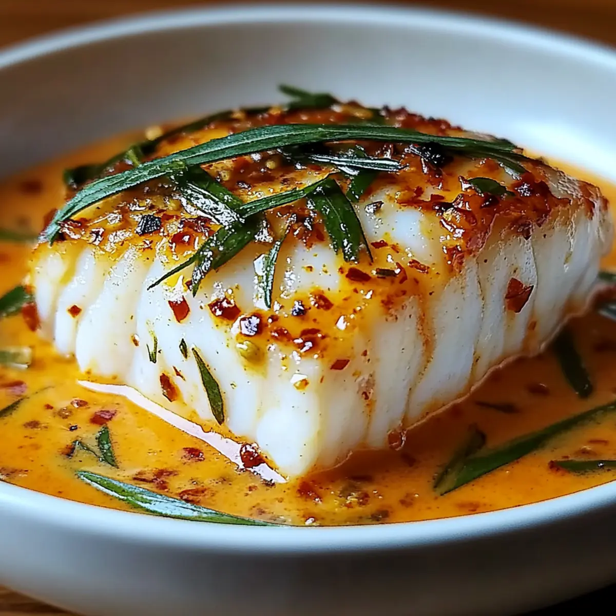 Cod in Roasted Red Pepper Sauce