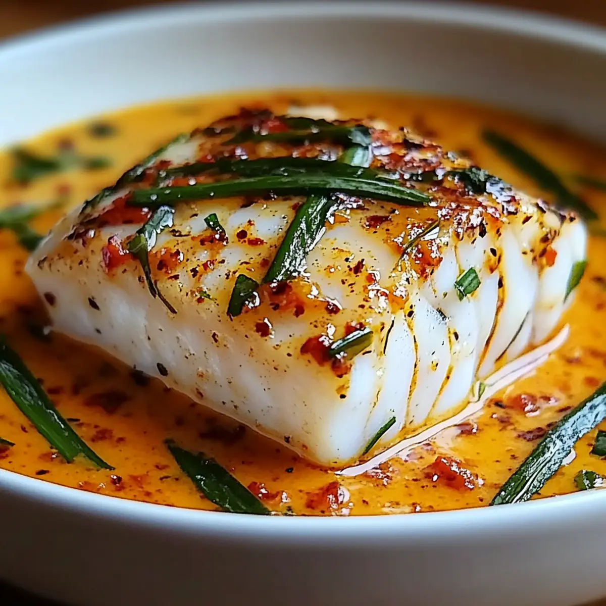 Cod in Roasted Red Pepper Sauce