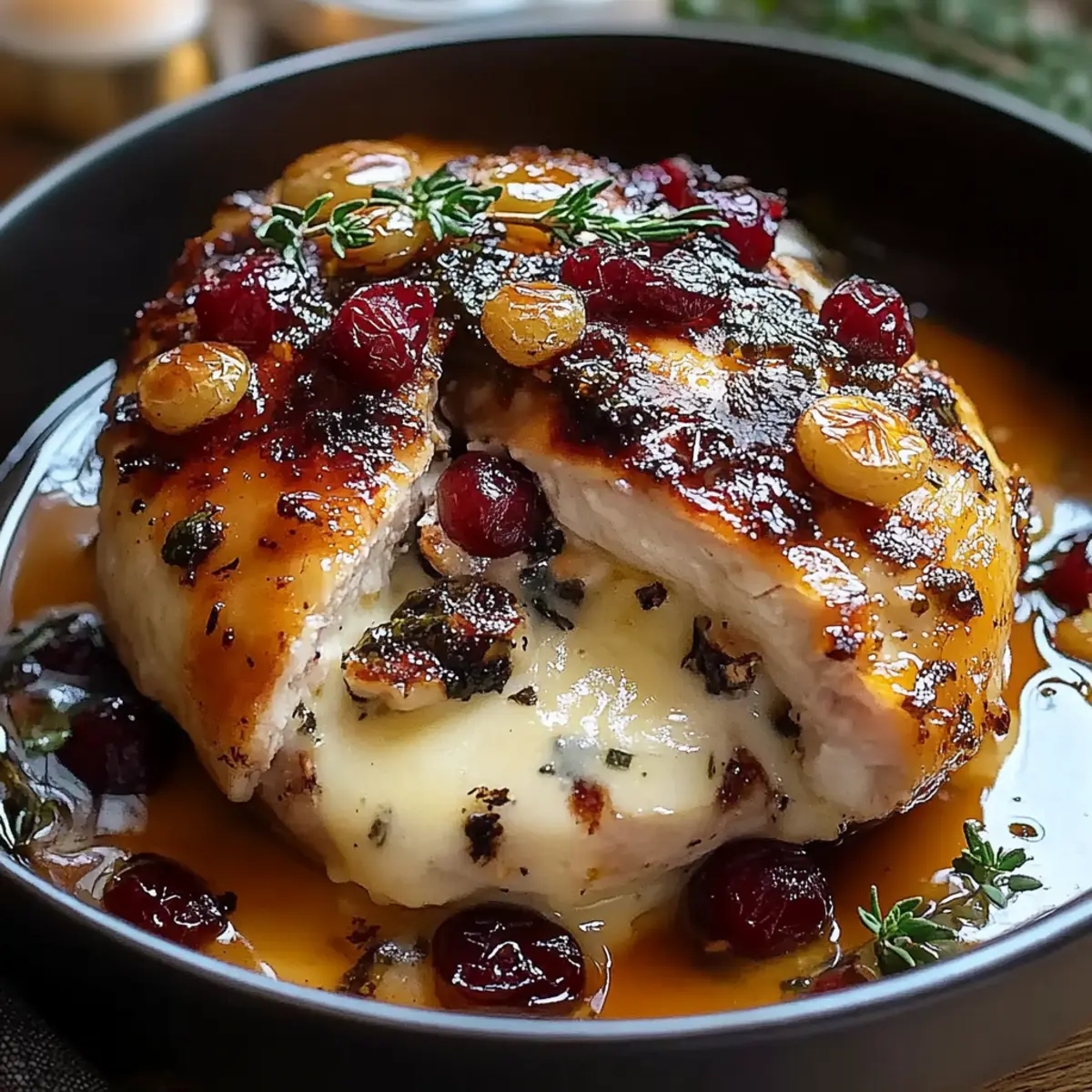 Cranberry Brie Stuffed Chicken
