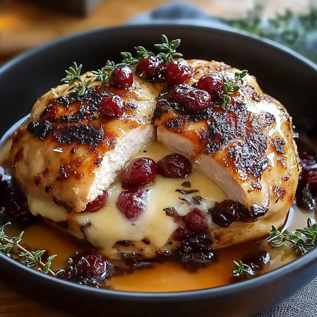 Cranberry Brie Stuffed Chicken