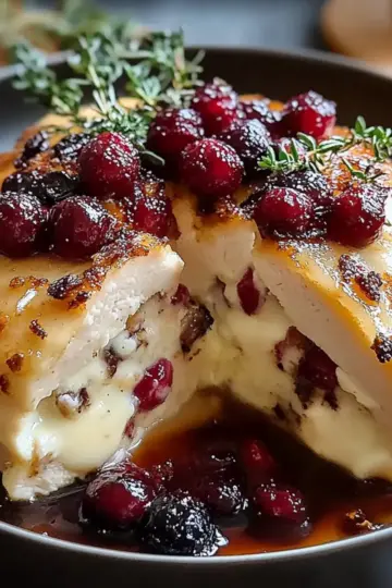 Cranberry Brie Stuffed Chicken