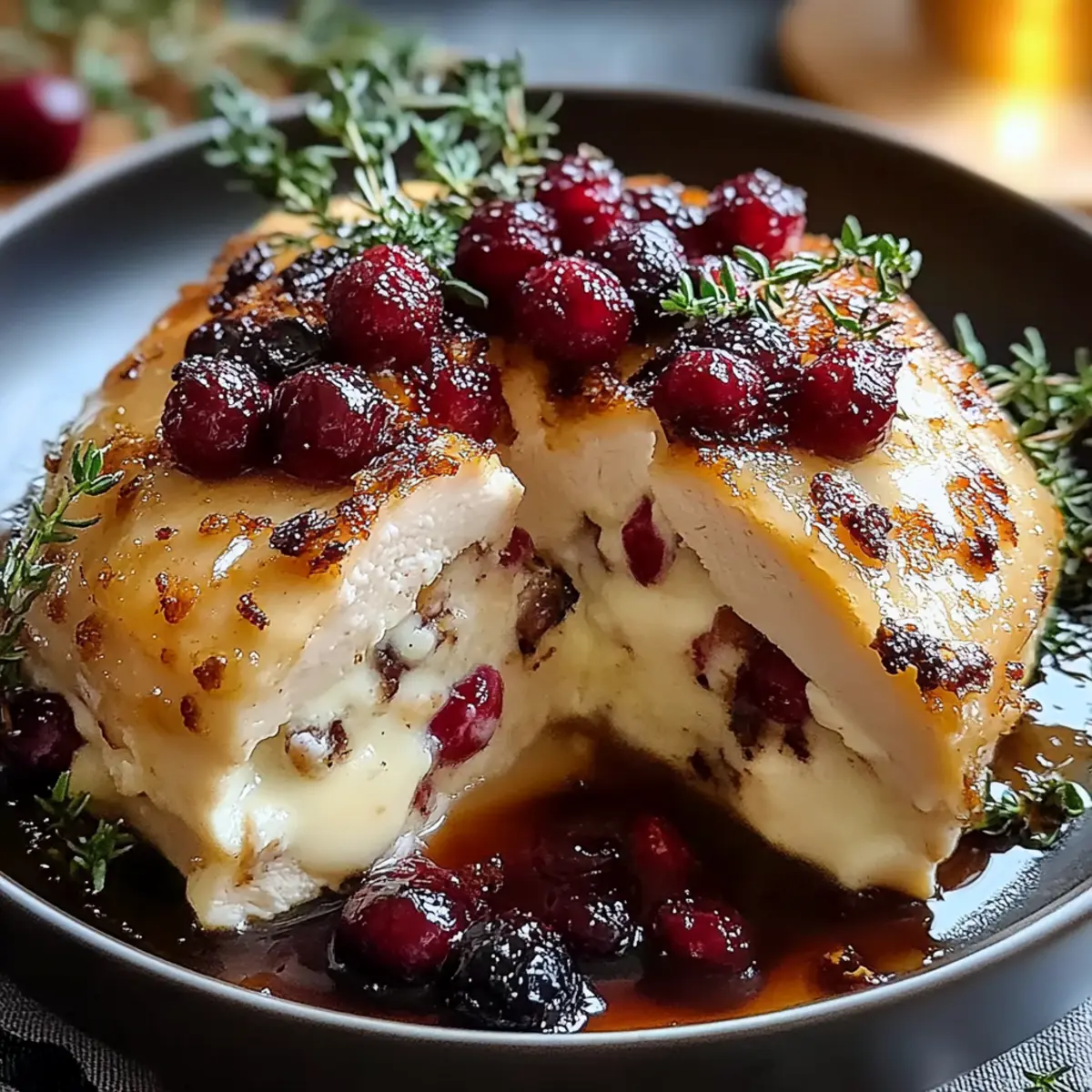 Cranberry Brie Stuffed Chicken