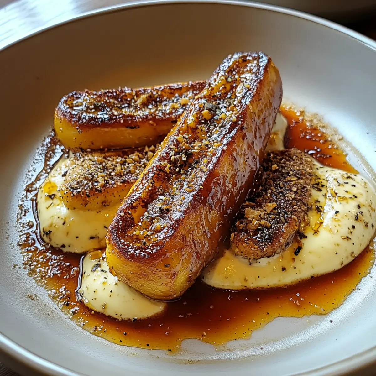 Fried Bananas with Cinnamon Butter Sauce