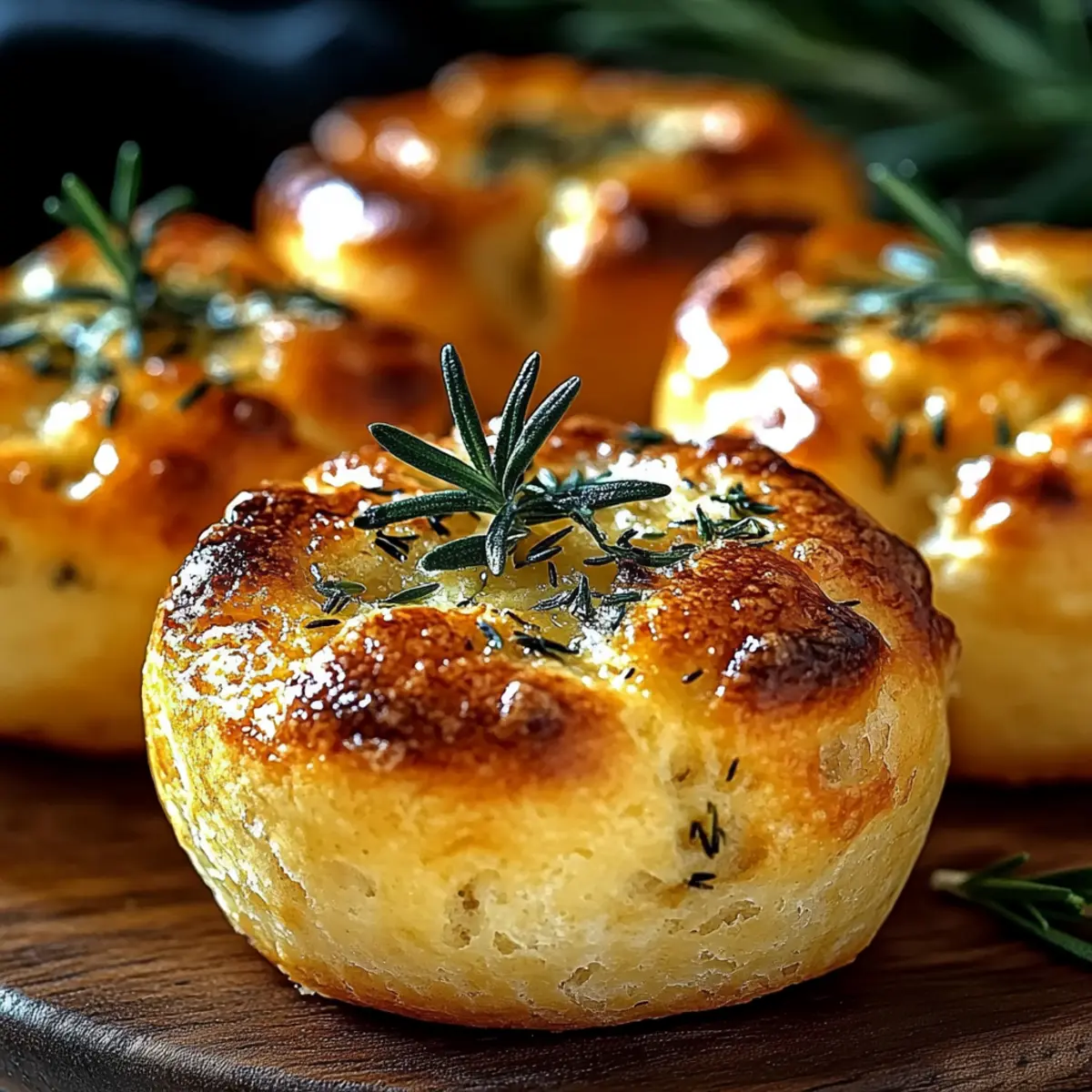 Garlic Rosemary Focaccia Muffins