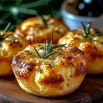 Garlic Rosemary Focaccia Muffins