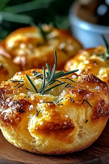 Garlic Rosemary Focaccia Muffins