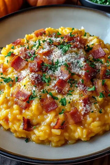 Pumpkin Risotto with Bacon & Parmesan