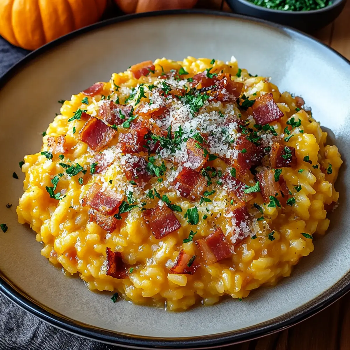 Pumpkin Risotto with Bacon & Parmesan