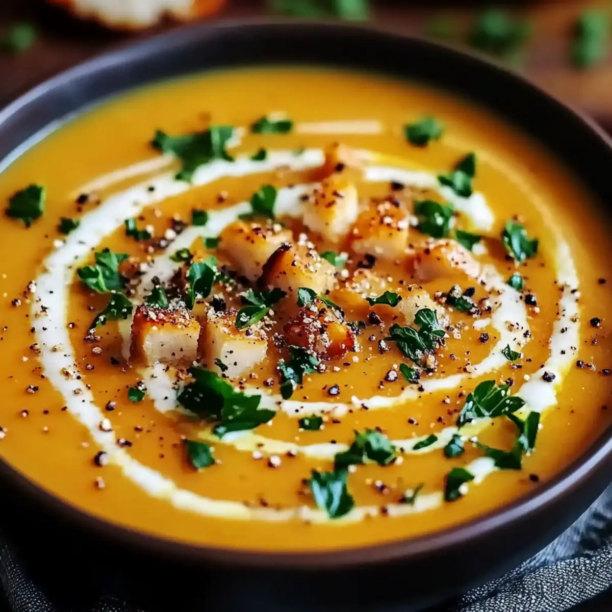 Spicy Butternut Squash Sweet Potato Soup