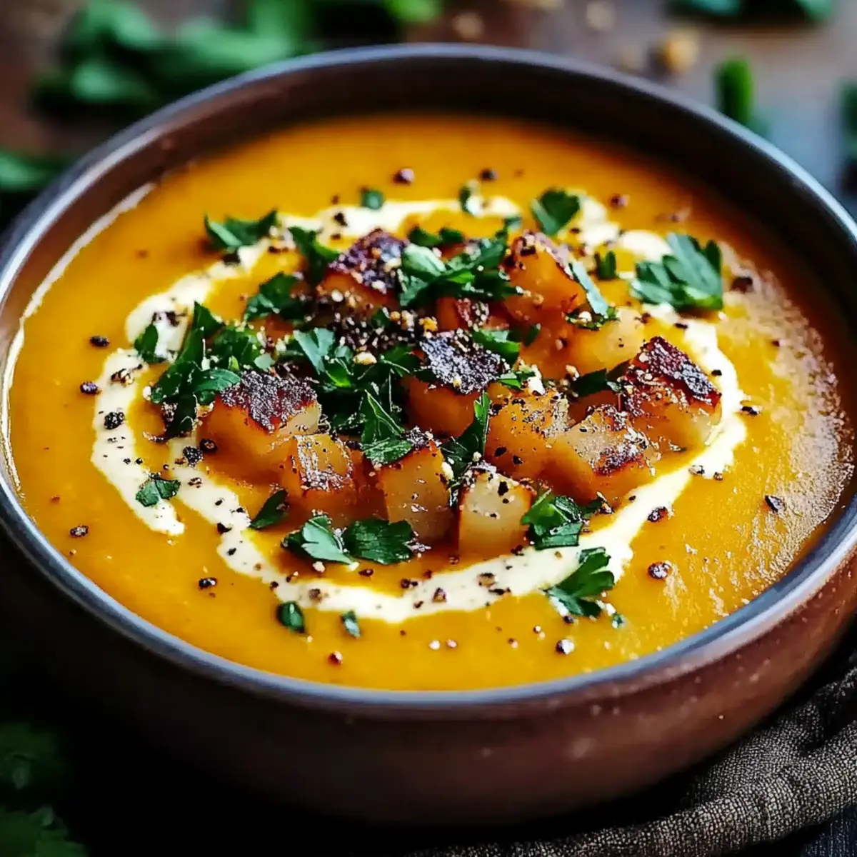 Spicy Butternut Squash Sweet Potato Soup