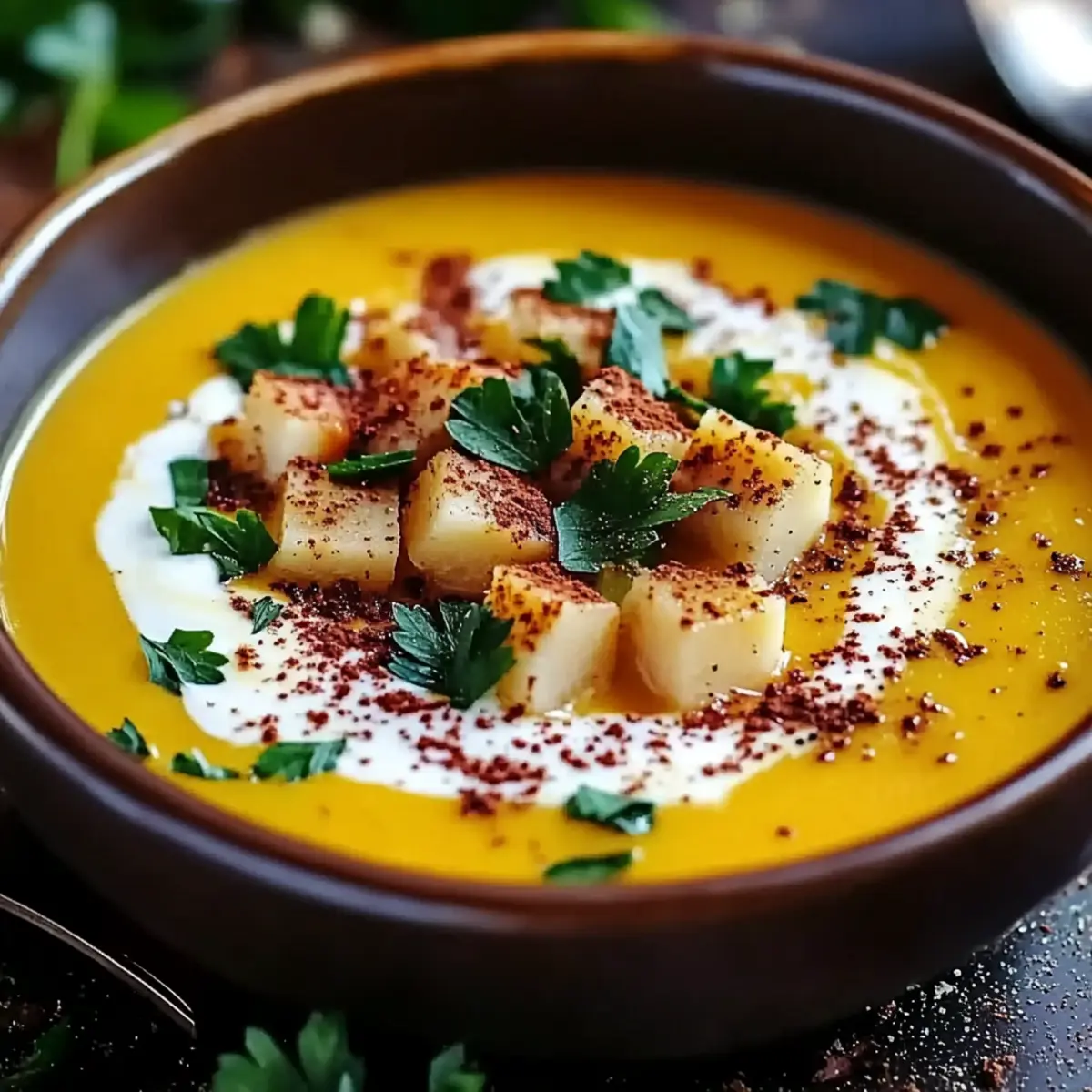 Spicy Butternut Squash Sweet Potato Soup
