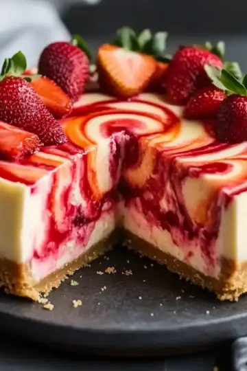 Strawberry Swirl Cheesecake