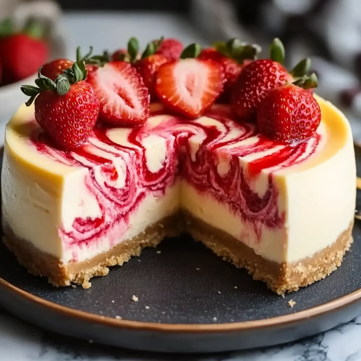 Strawberry Swirl Cheesecake