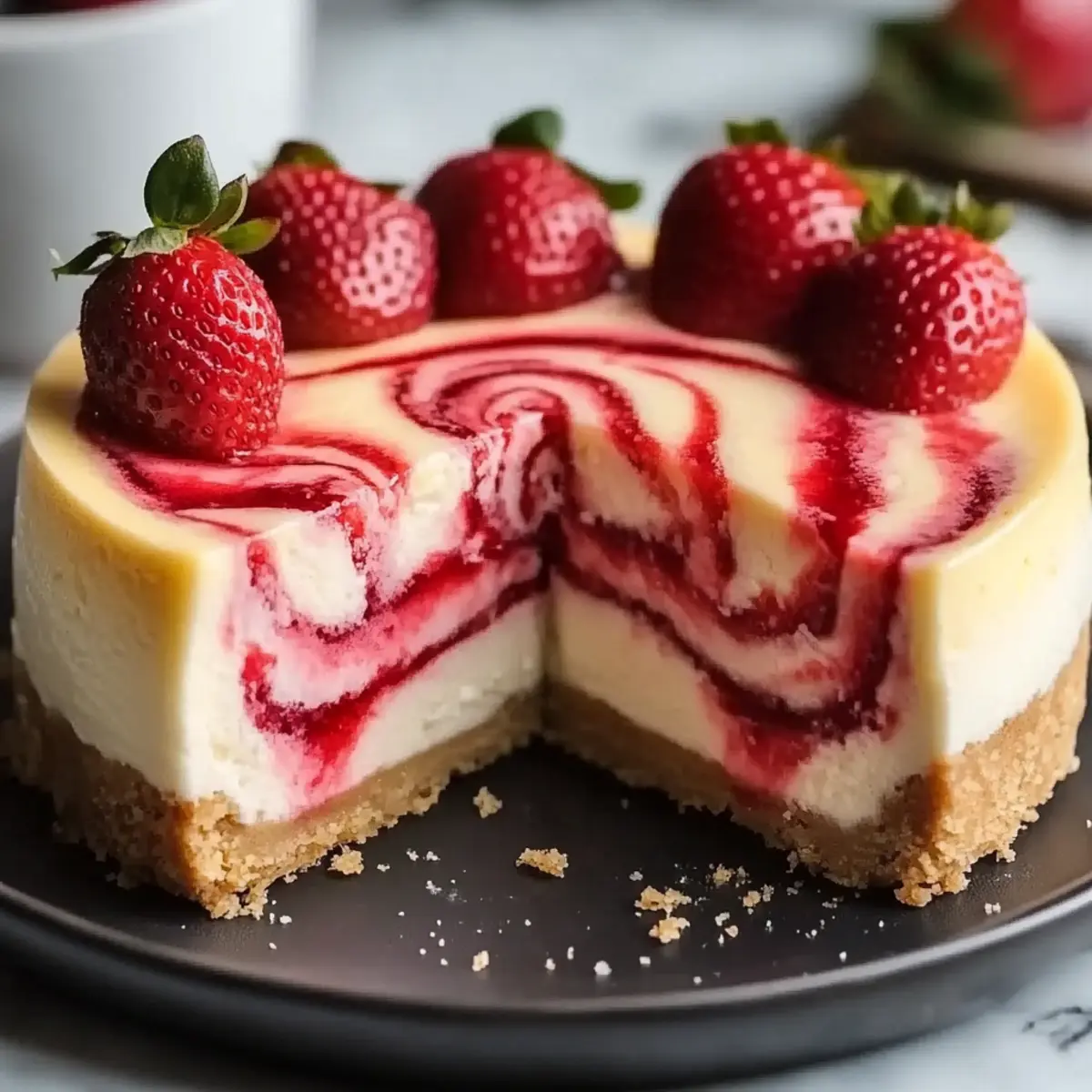 Strawberry Swirl Cheesecake