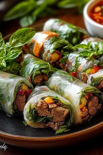 Thai Basil Beef Rolls