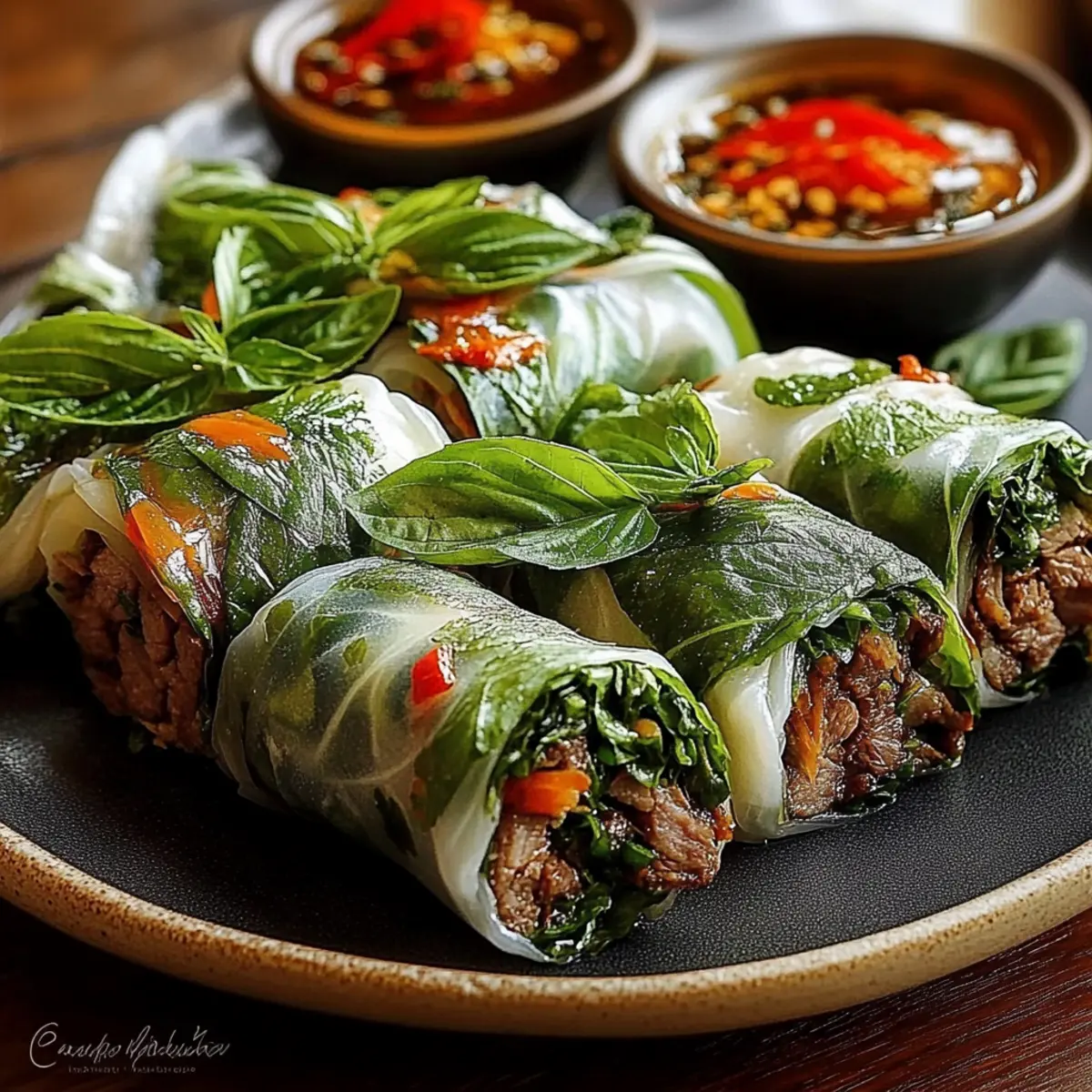 Thai Basil Beef Rolls
