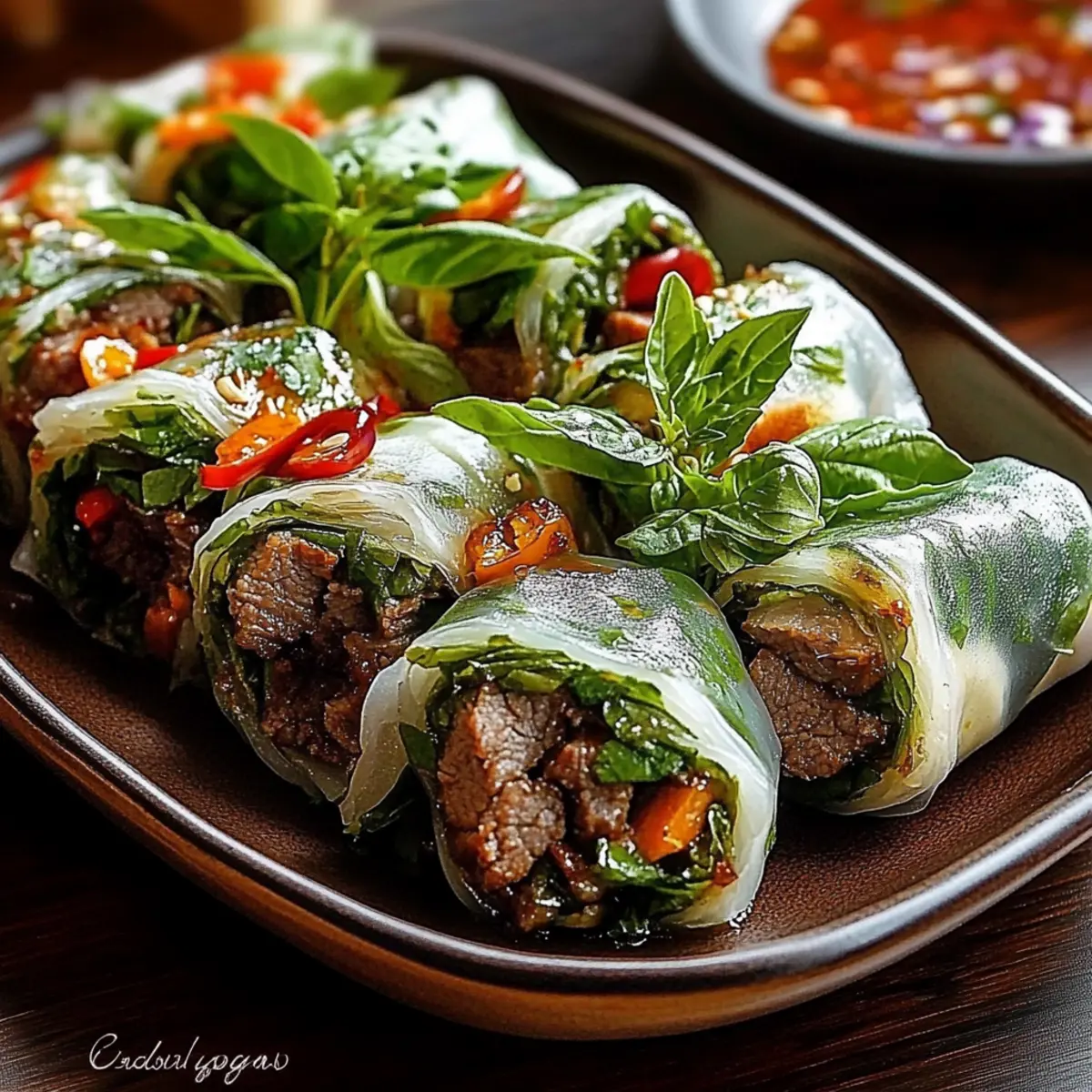 Thai Basil Beef Rolls