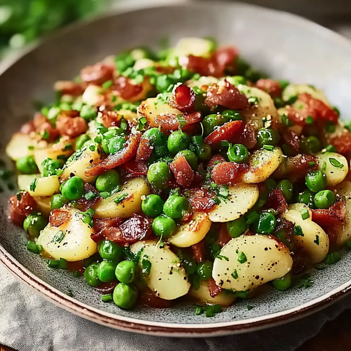Thanksgiving Peas with Pear and Pancetta