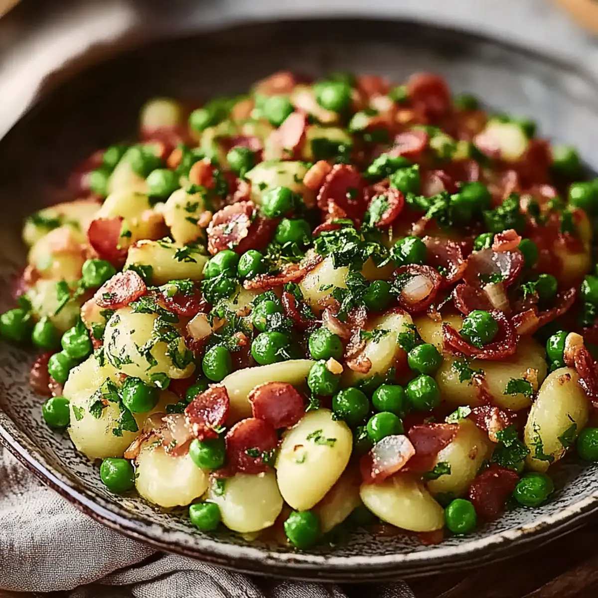 Thanksgiving Peas with Pear and Pancetta