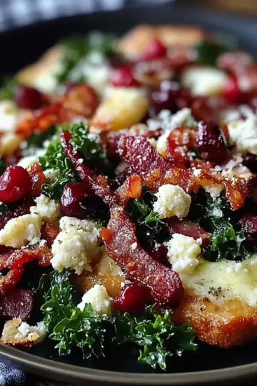 Apple Cranberry Bacon Kale Salad