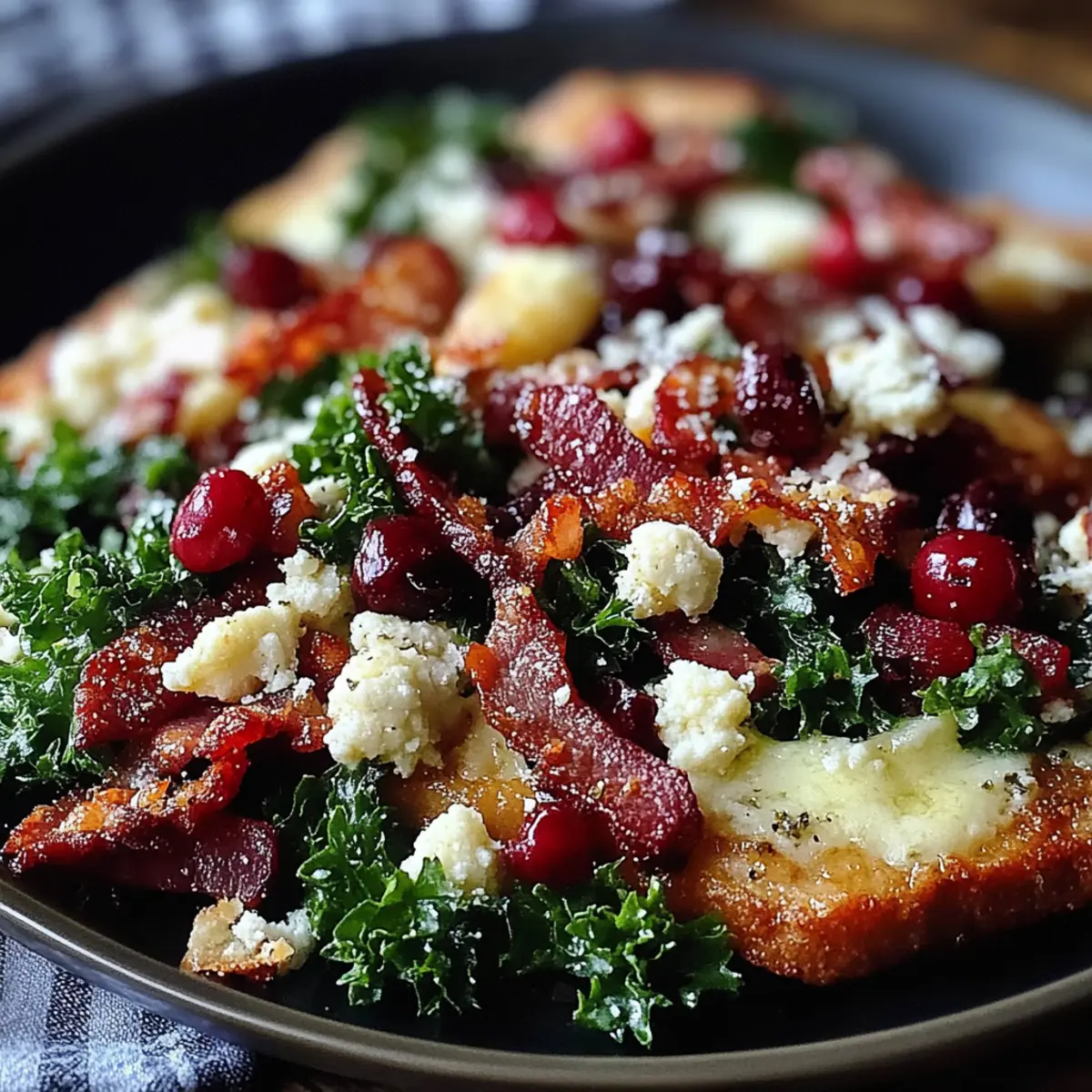 Apple Cranberry Bacon Kale Salad