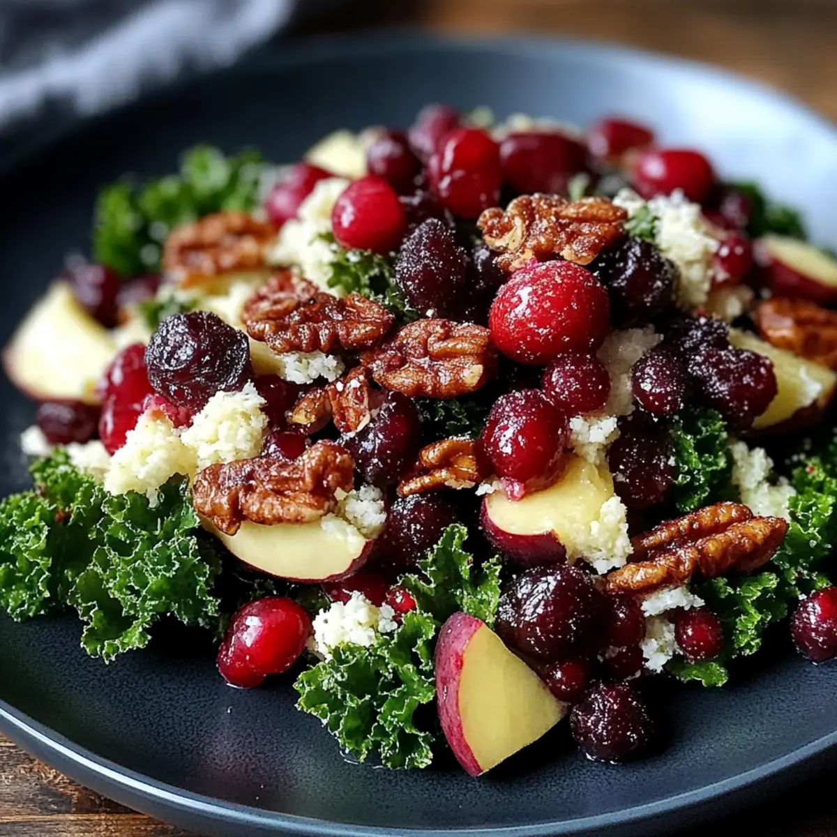 Apple Cranberry Bacon Kale Salad