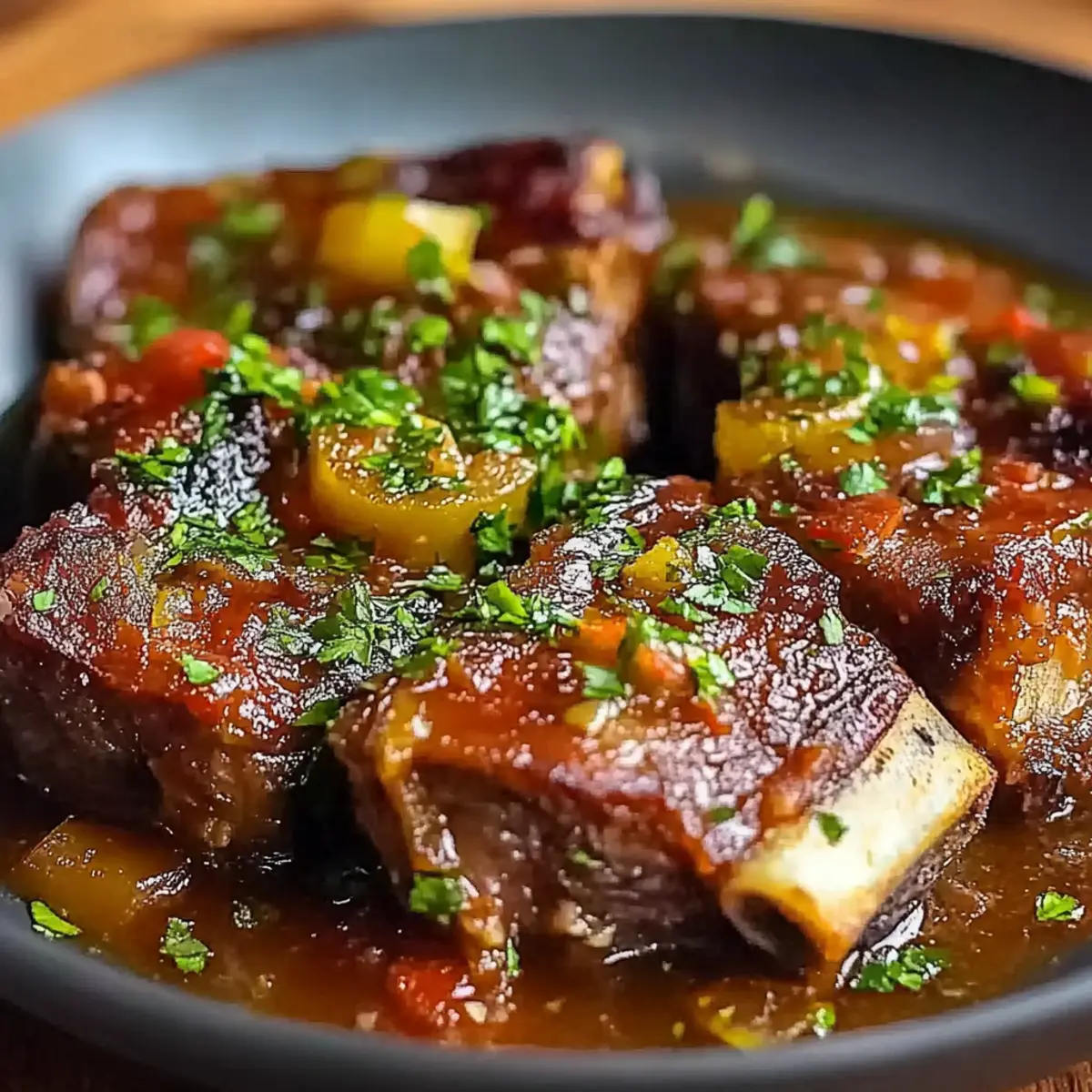 Beef Ribs with Tomato Sauce and Chipotle
