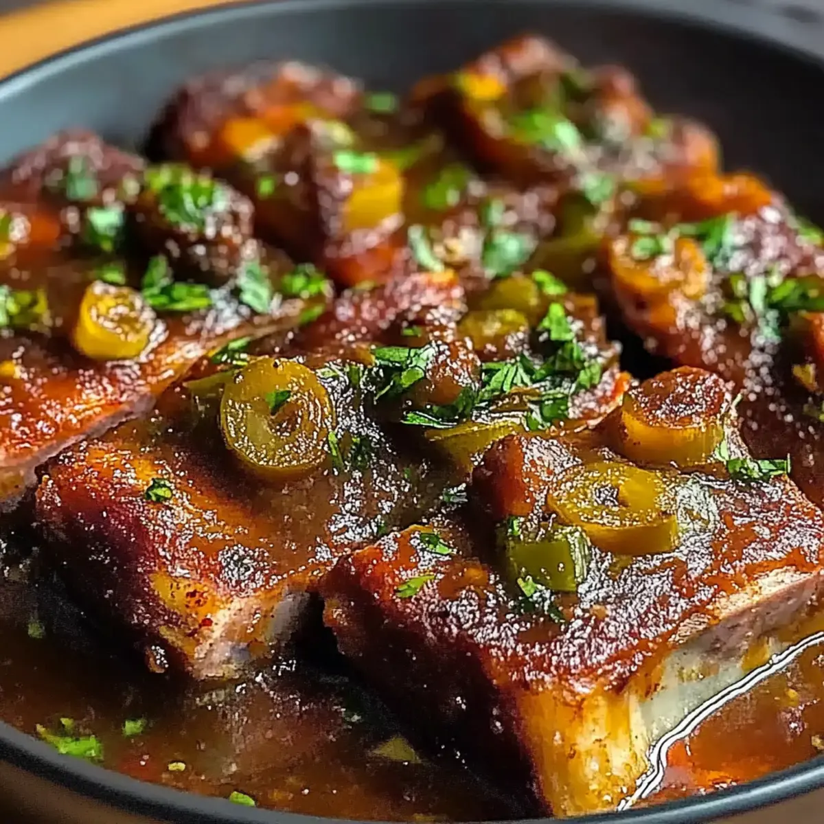 Beef Ribs with Tomato Sauce and Chipotle