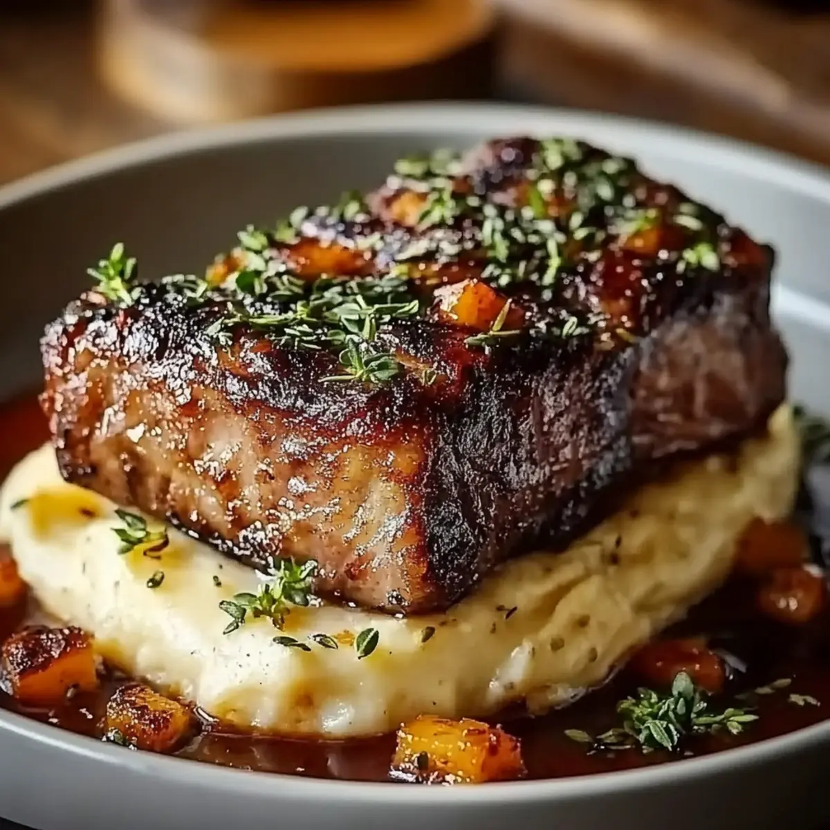 Braised Short Ribs with Mashed Potatoes