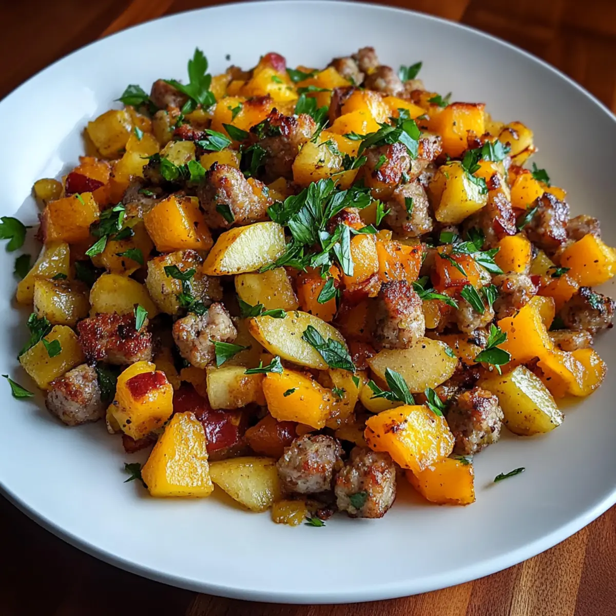 Butternut Squash and Apple Hash with Sausage