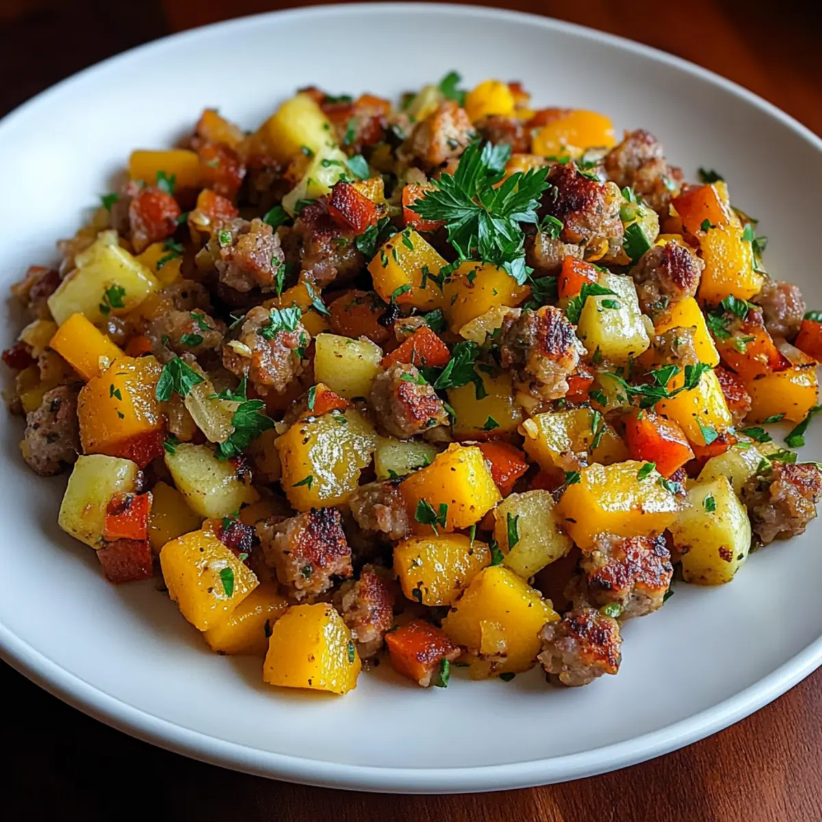 Butternut Squash and Apple Hash with Sausage