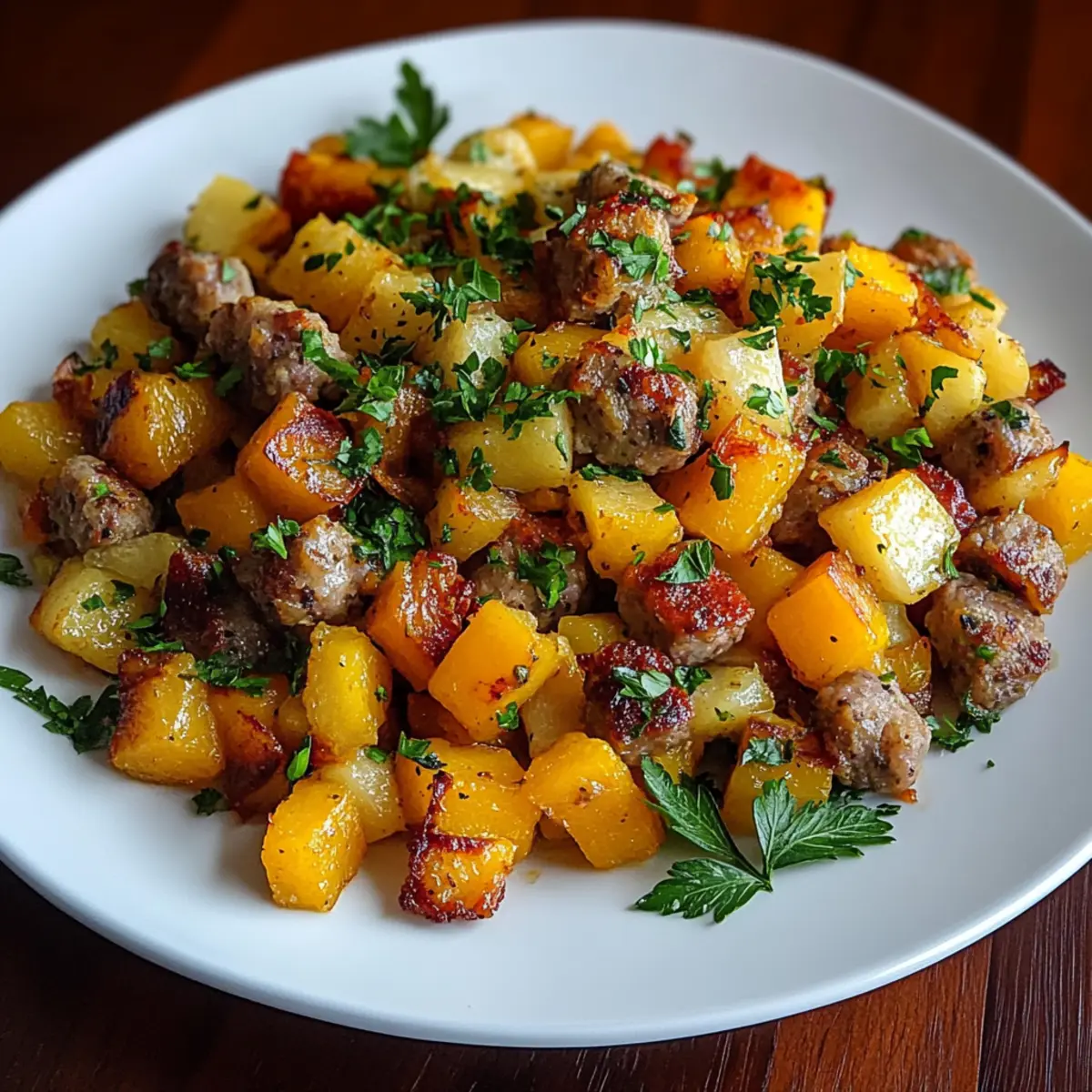 Butternut Squash and Apple Hash with Sausage