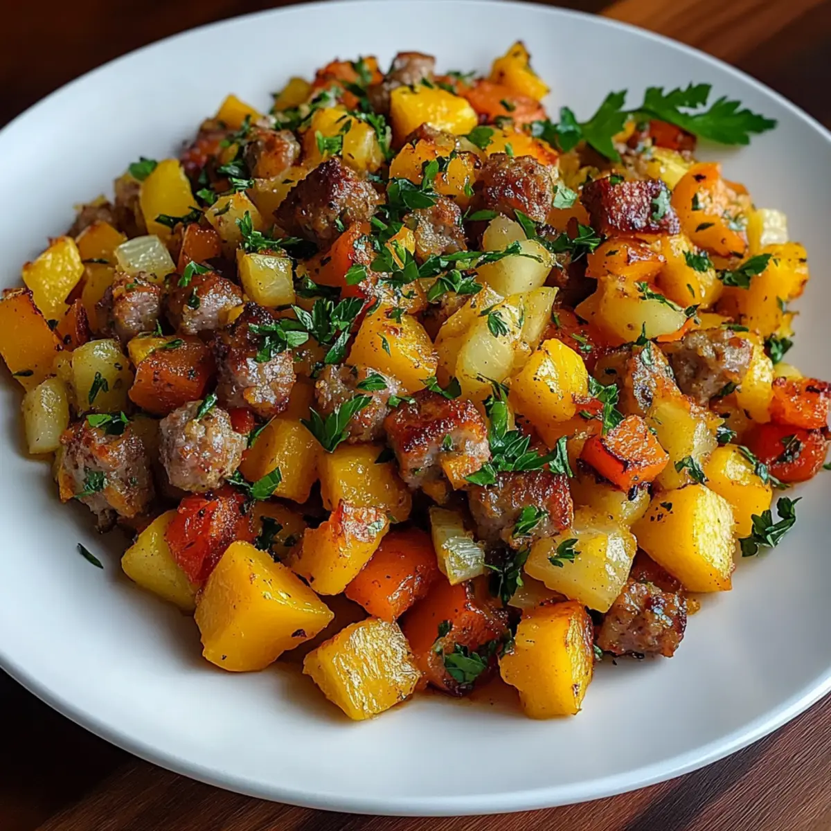 Butternut Squash and Apple Hash with Sausage