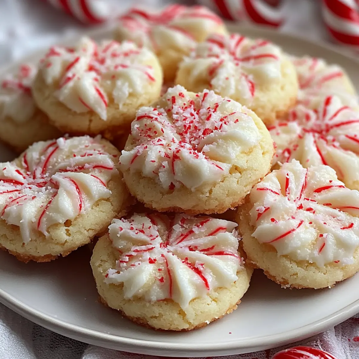 Candy Cane Whipped Shortbread Cookies
