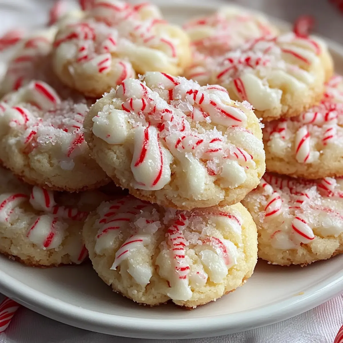 Candy Cane Whipped Shortbread Cookies