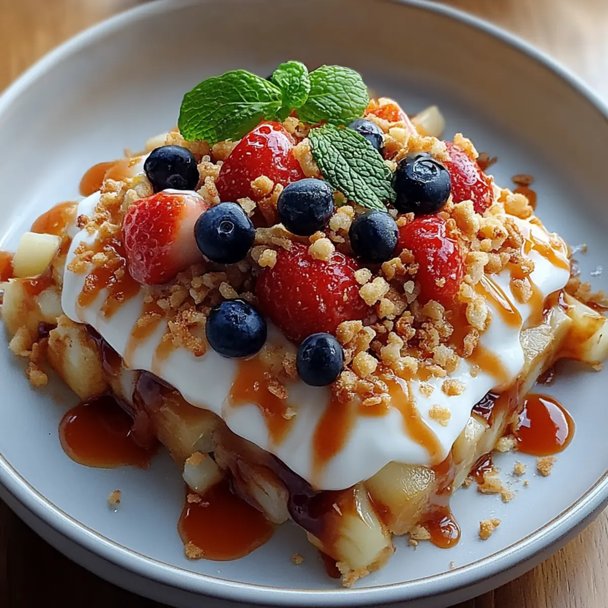 Caramel Crunch Cheesecake Fruit Salad