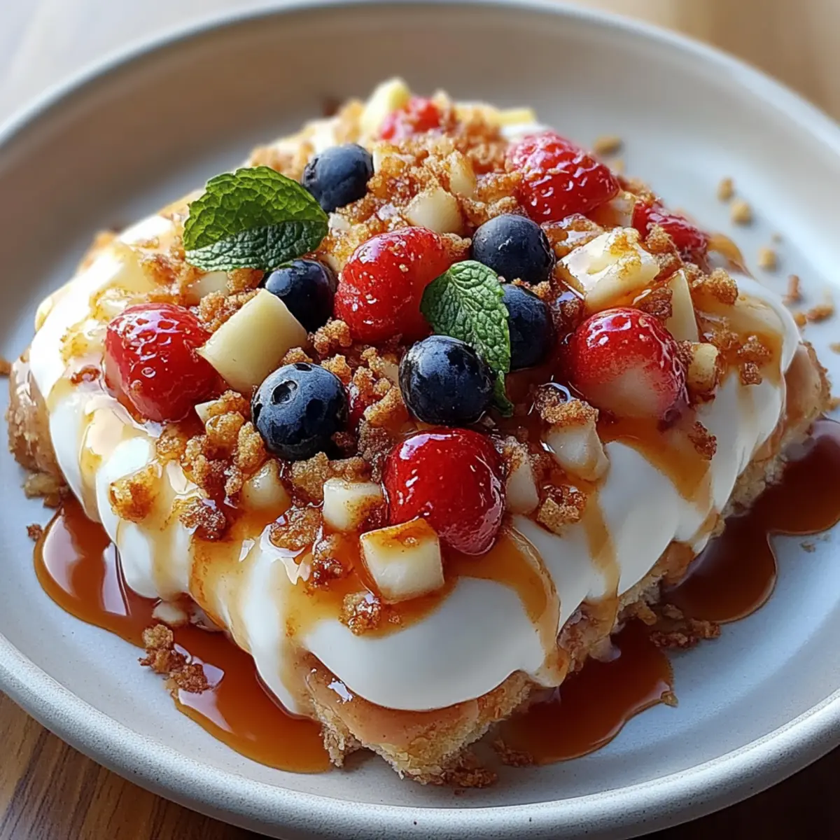 Caramel Crunch Cheesecake Fruit Salad