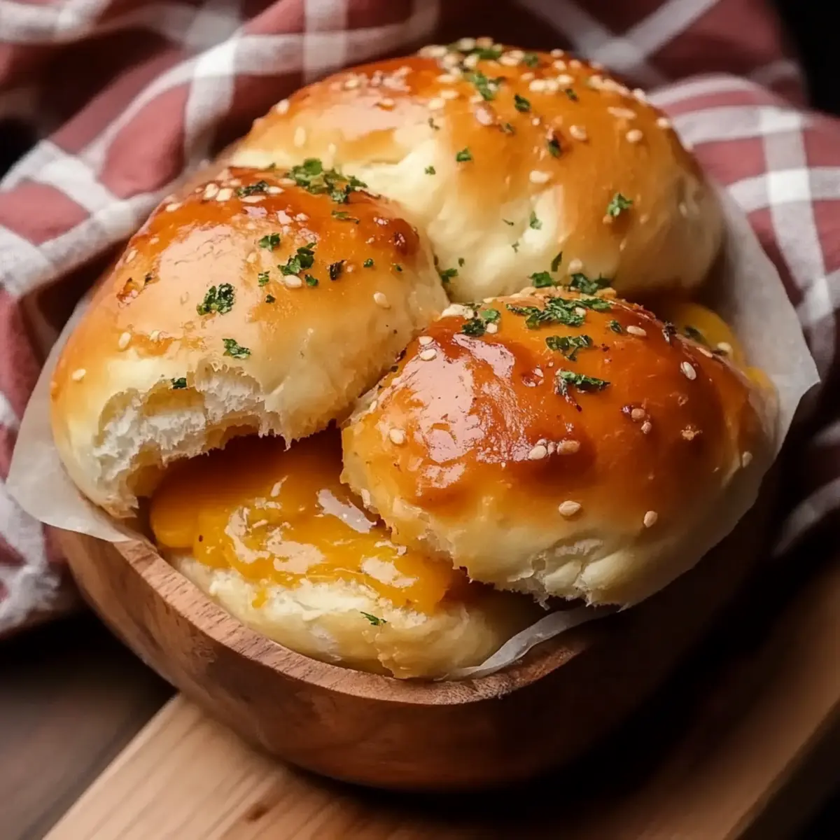 Cheesy Garlic Dinner Rolls
