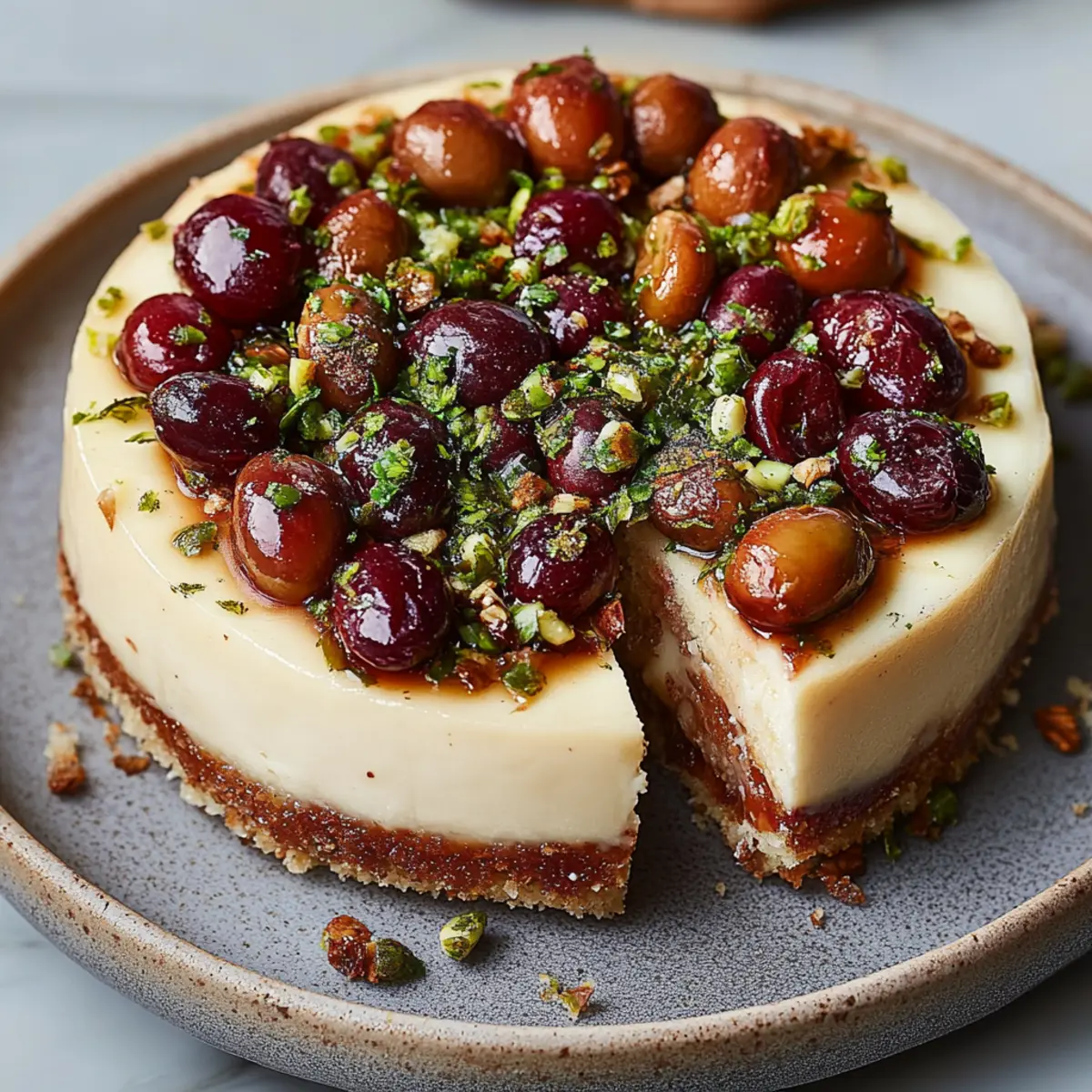 Cherry Pistachio Cheesecake