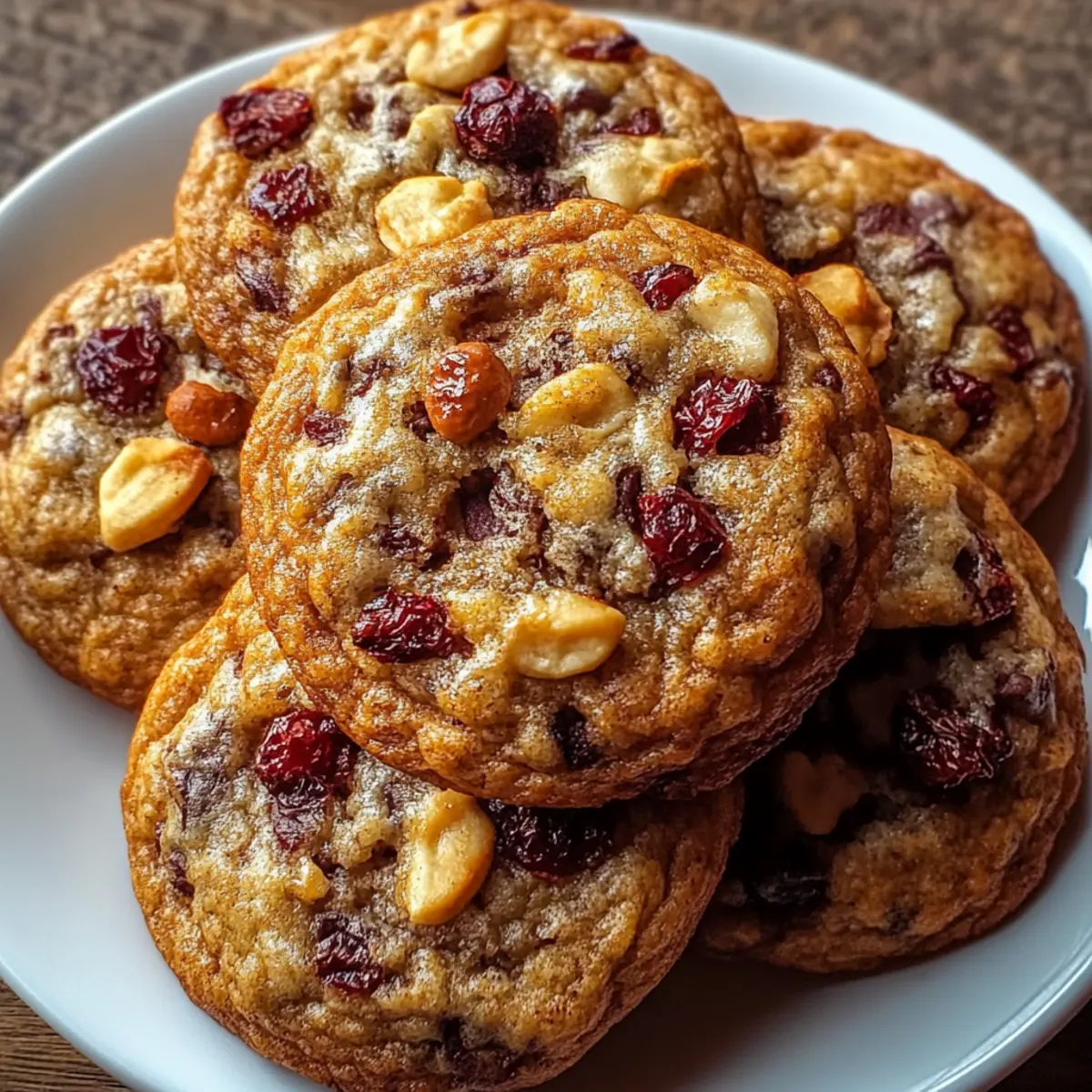 Chewy Spiced Cranberry Cookies with Walnuts