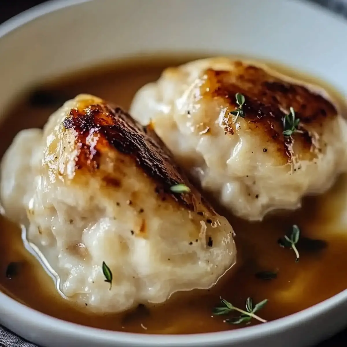 Chicken and Garlic Gravy with Cheesy Mashed Potatoes