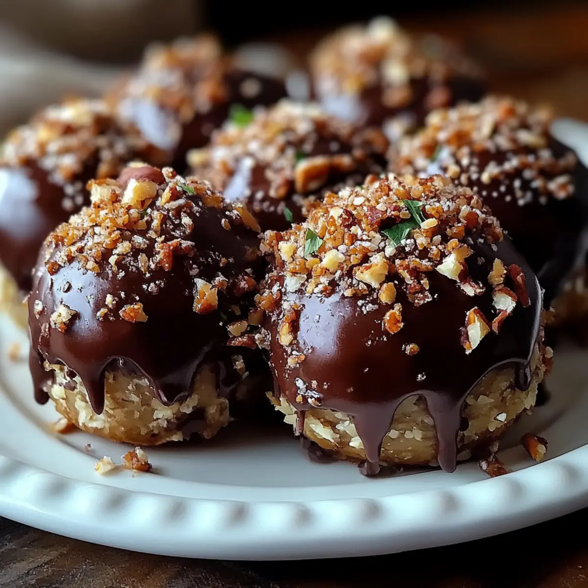 Chocolate-Dipped Bourbon Balls with a Nutty Crunch